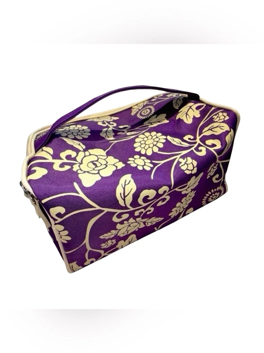 Clinique Purple Floral Cosmetic Travel Bag | Makeup Organizer | Floral | NWOT
